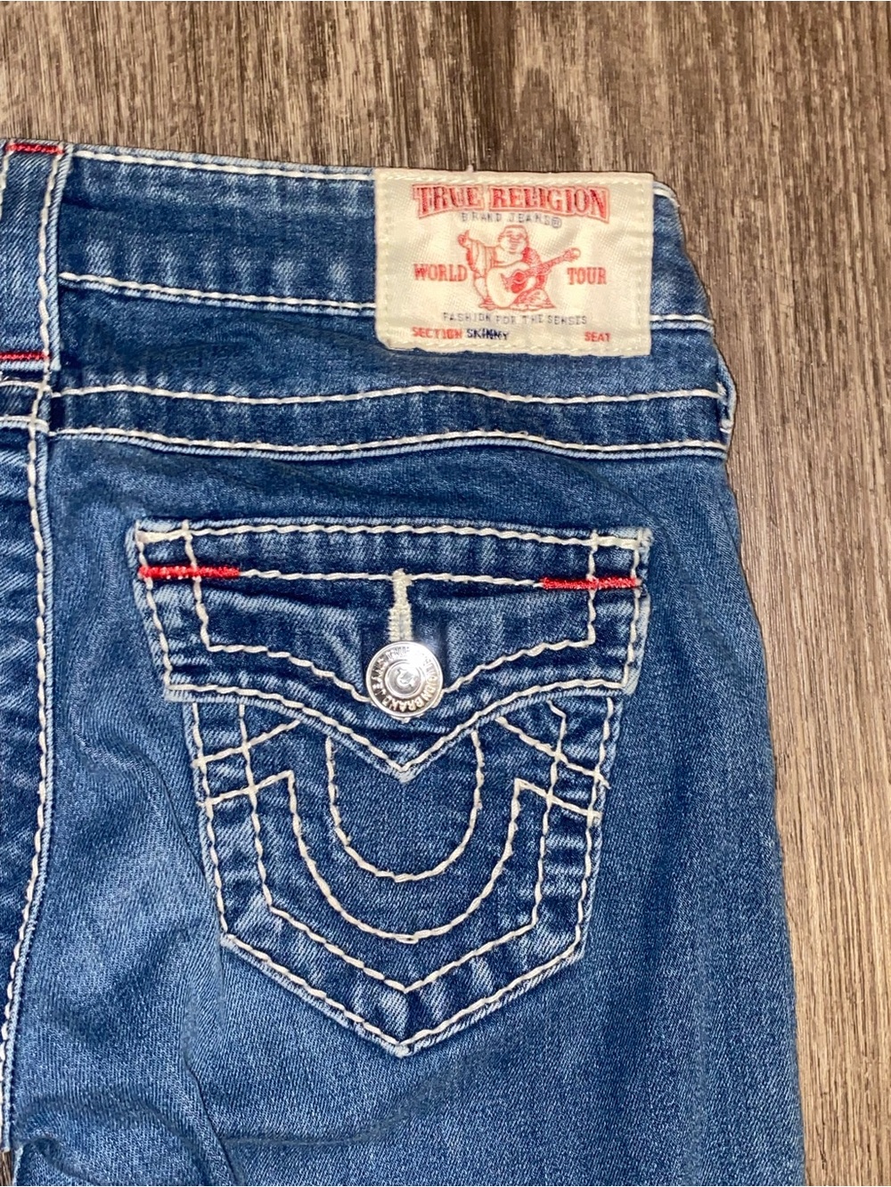 True Religion Skinny Jeans in Dark Blue Wash - Picture 8 of 9